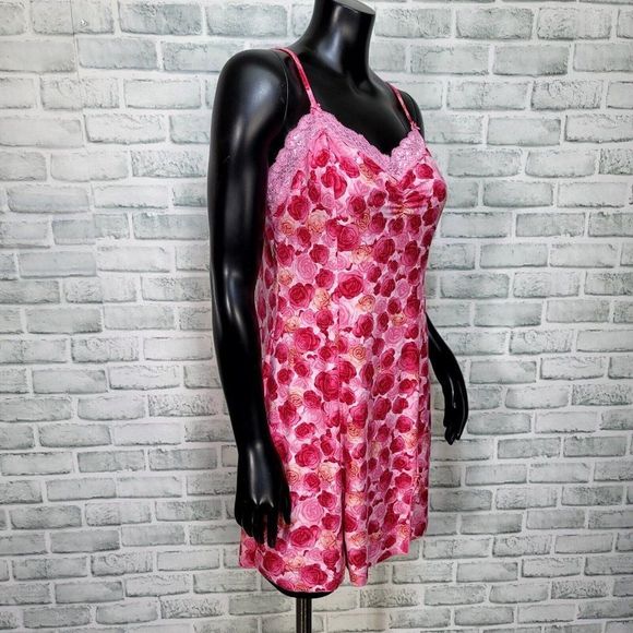 Vintage 90s California Dynasty Expressions Pink‎ Rose Floral Nightgown Chemise - Picture 4 of 7